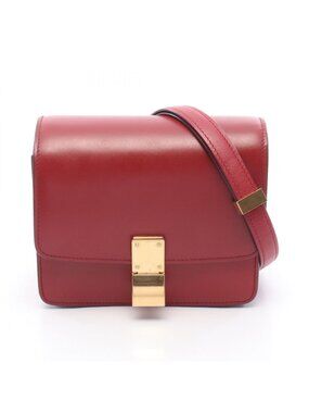 Celine Shoulder Bag Classic Box Small Red Leather